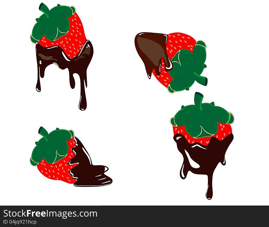 Strawberry Dripping With Fondue Chocolate