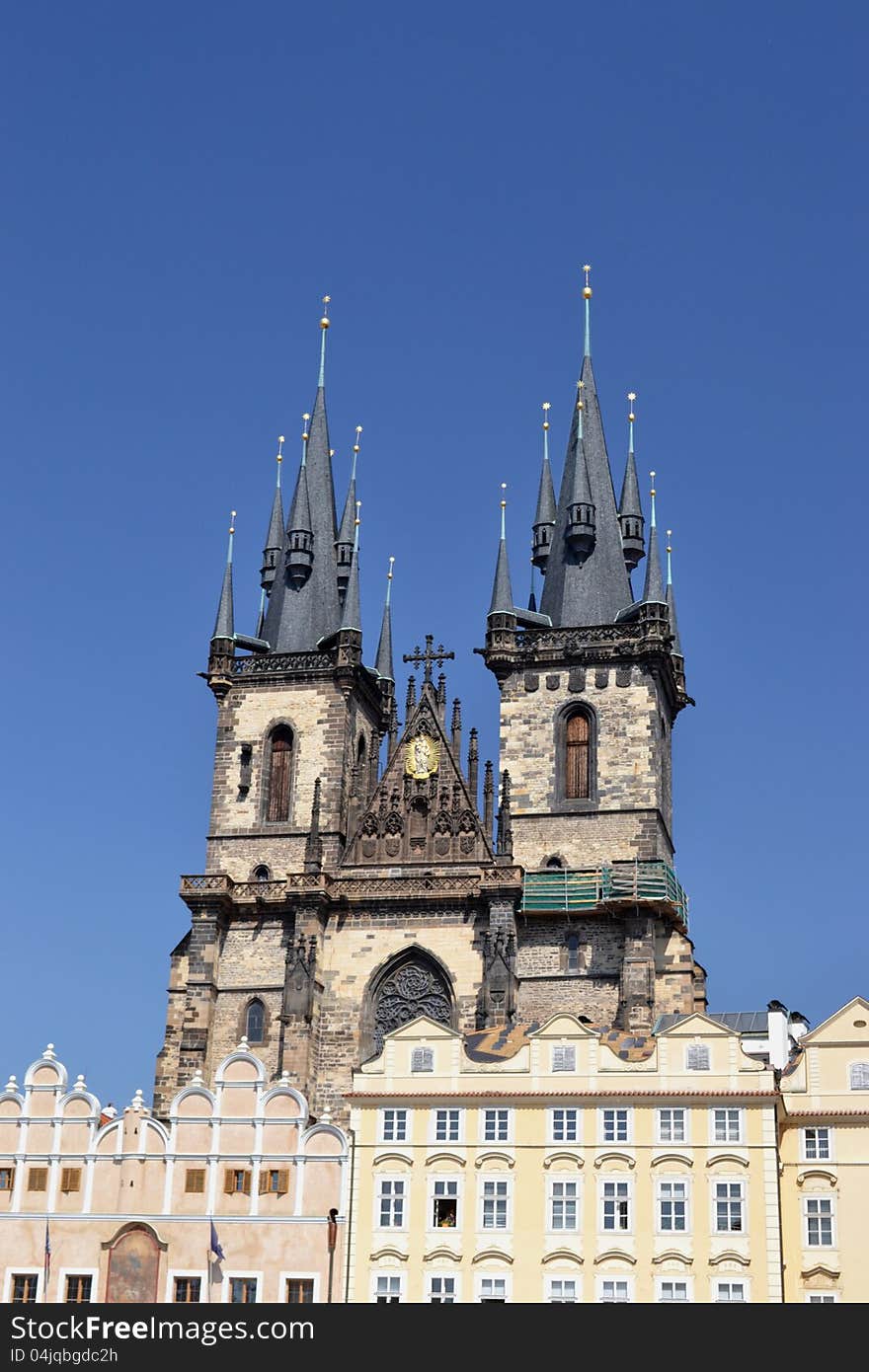 The church of Santa  Maria of Tyn in Prague - Czech Republic - Europe. The church of Santa  Maria of Tyn in Prague - Czech Republic - Europe