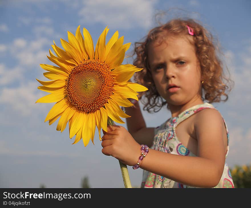 Girl with sunflower