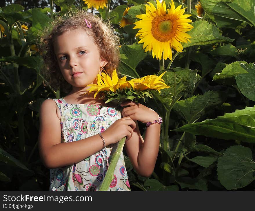 Girl with sunflower