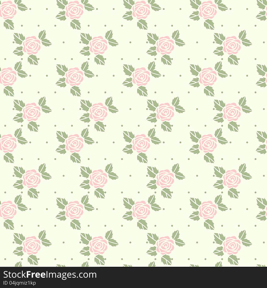 Beautiful seamless pattern with roses