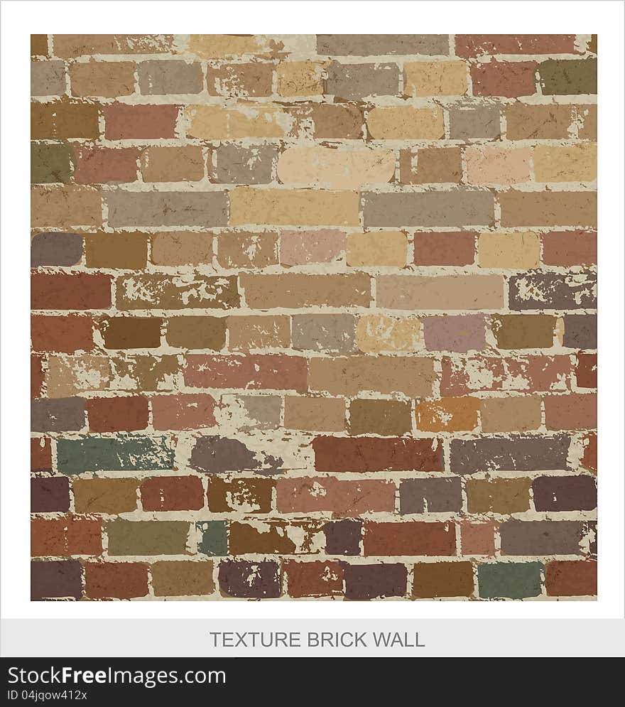 Brick wall texture grange splash style isolated. Brick wall texture grange splash style isolated