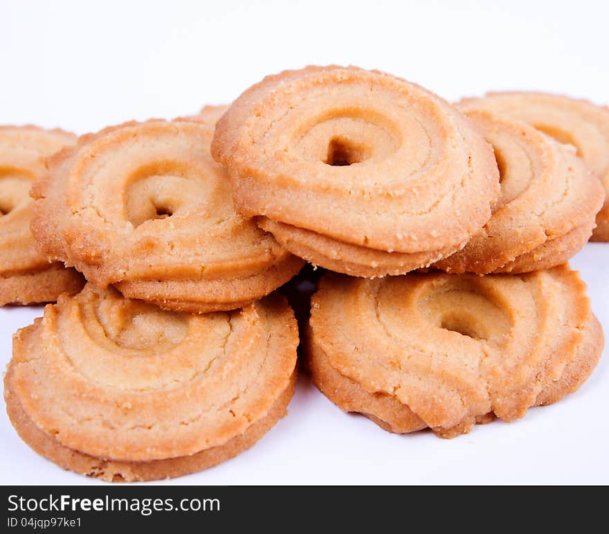 Cookies on white background