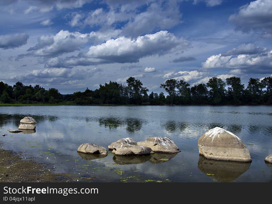 Summer landscape and blue sky. Summer landscape and blue sky