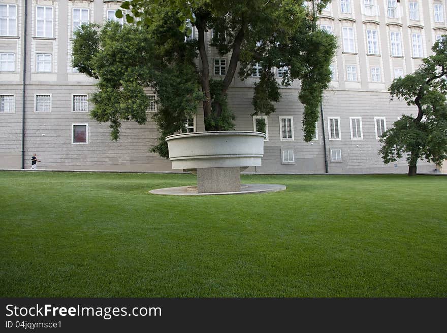 Garden of prague castle, monument in prague gardens. Garden of prague castle, monument in prague gardens