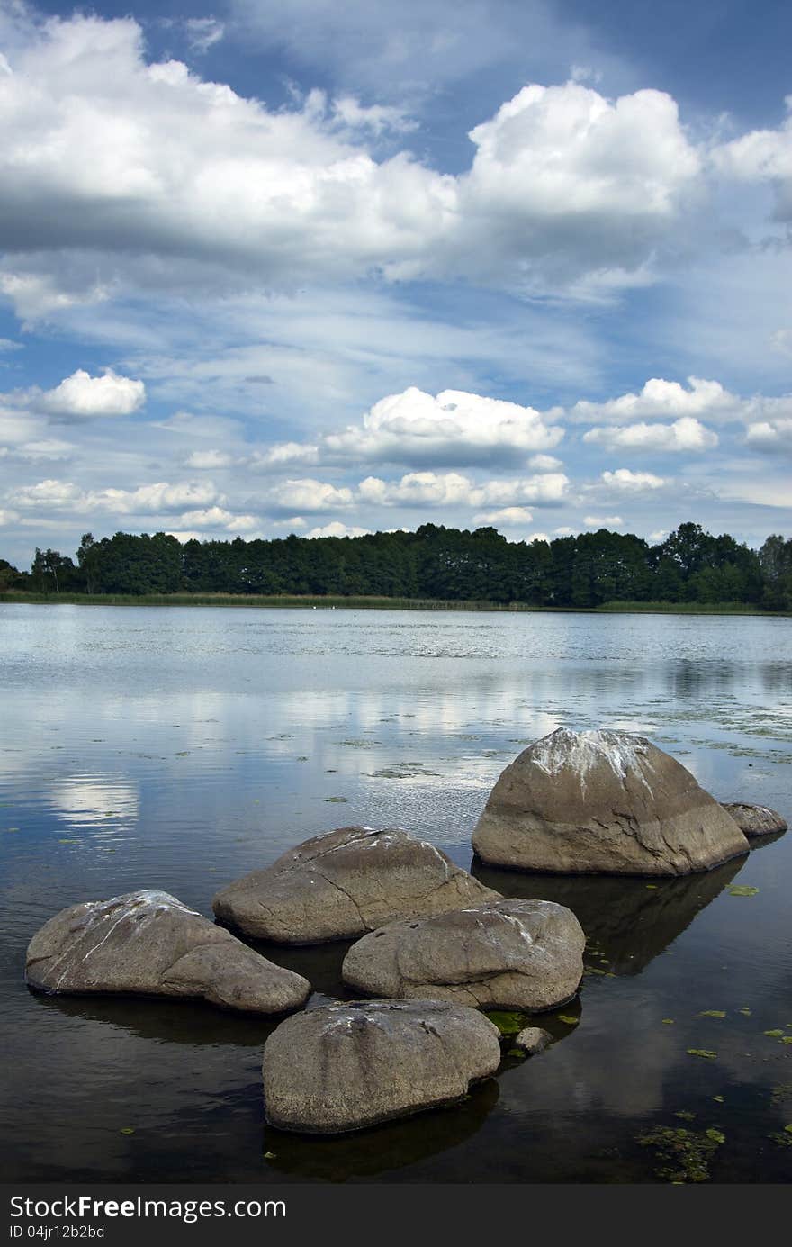 Summer landscape and blue sky. Summer landscape and blue sky