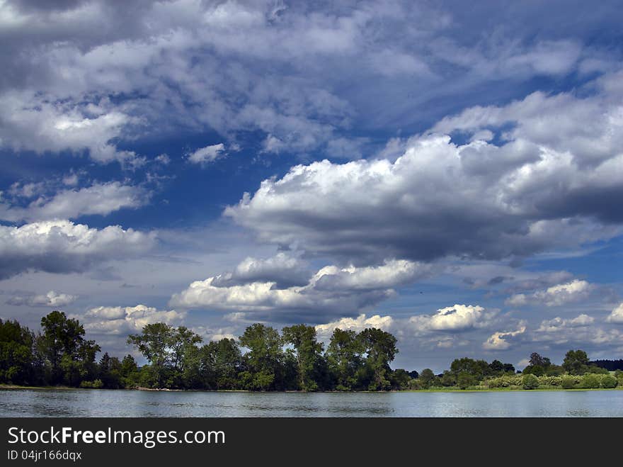 Summer landscape and blue sky. Summer landscape and blue sky