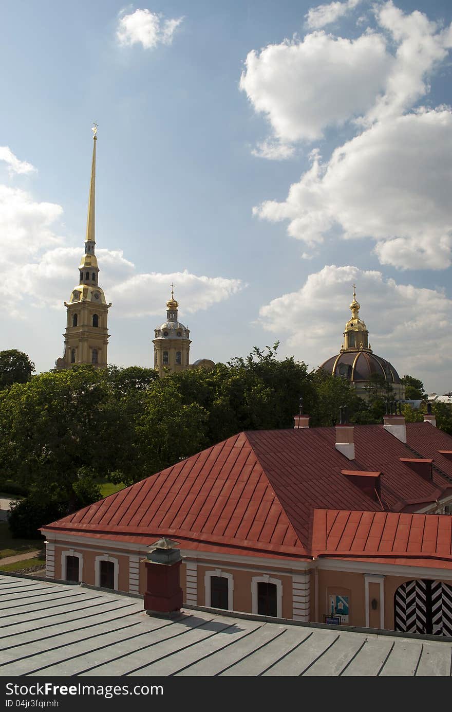 Peter and Paul Fortress roof in St. Petersburgh. Peter and Paul Fortress roof in St. Petersburgh