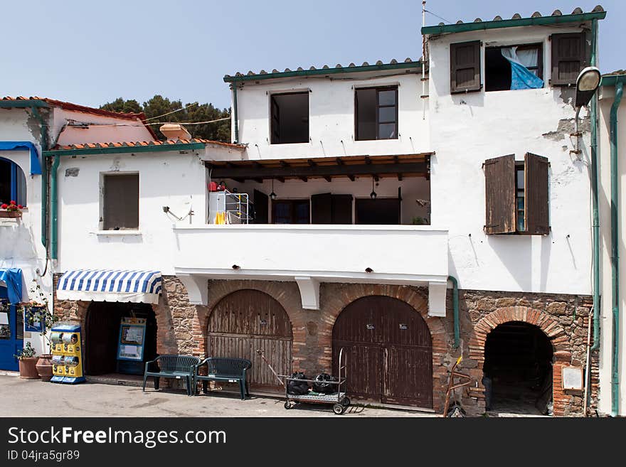 Old mediterranean style building at Capraia Island, Tuscan Archipelago, Italy. Old mediterranean style building at Capraia Island, Tuscan Archipelago, Italy.