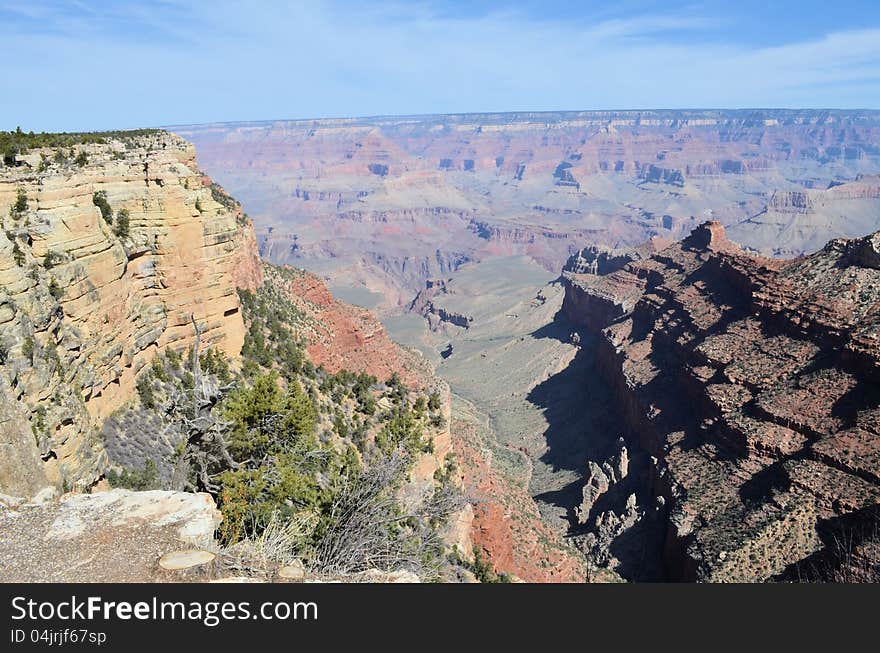 Rugged spine sticks out from the north rim of the Grand Canyon. Rugged spine sticks out from the north rim of the Grand Canyon.