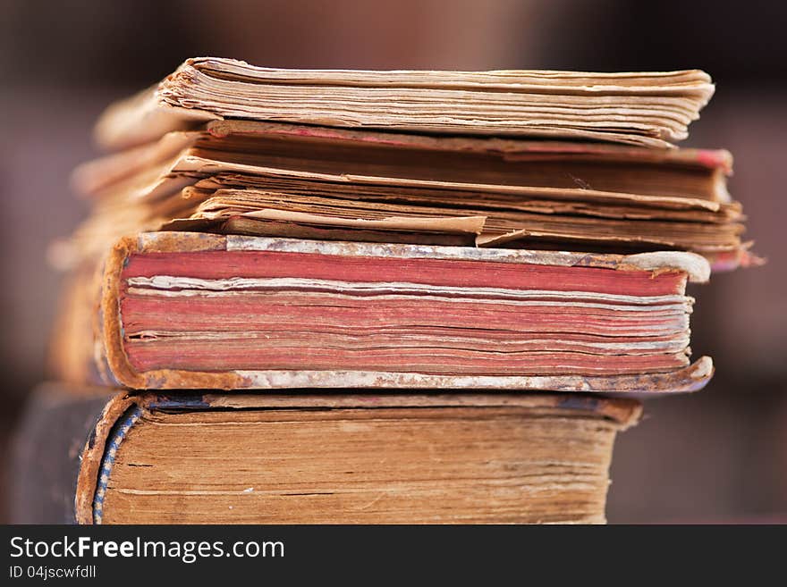 Pile of antique books