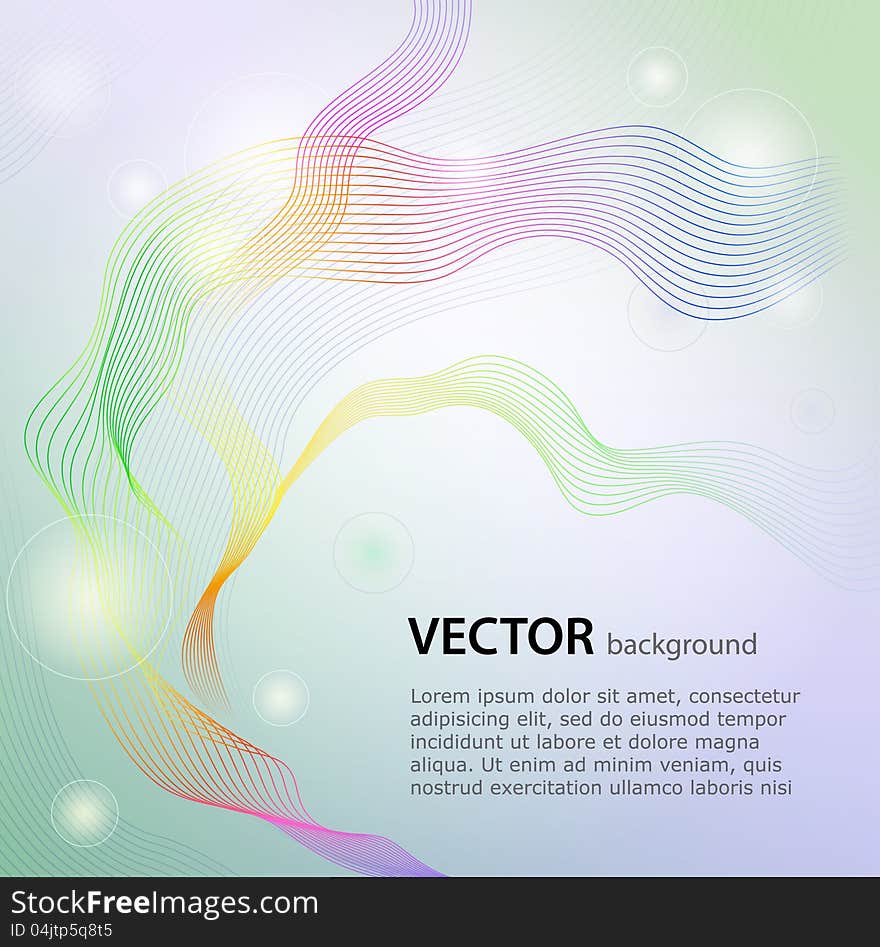 Background with balls and graceful curved lines. Background with balls and graceful curved lines