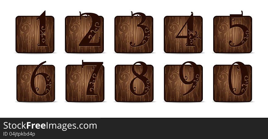 Elegant figures on  wooden tablets. Elegant figures on  wooden tablets