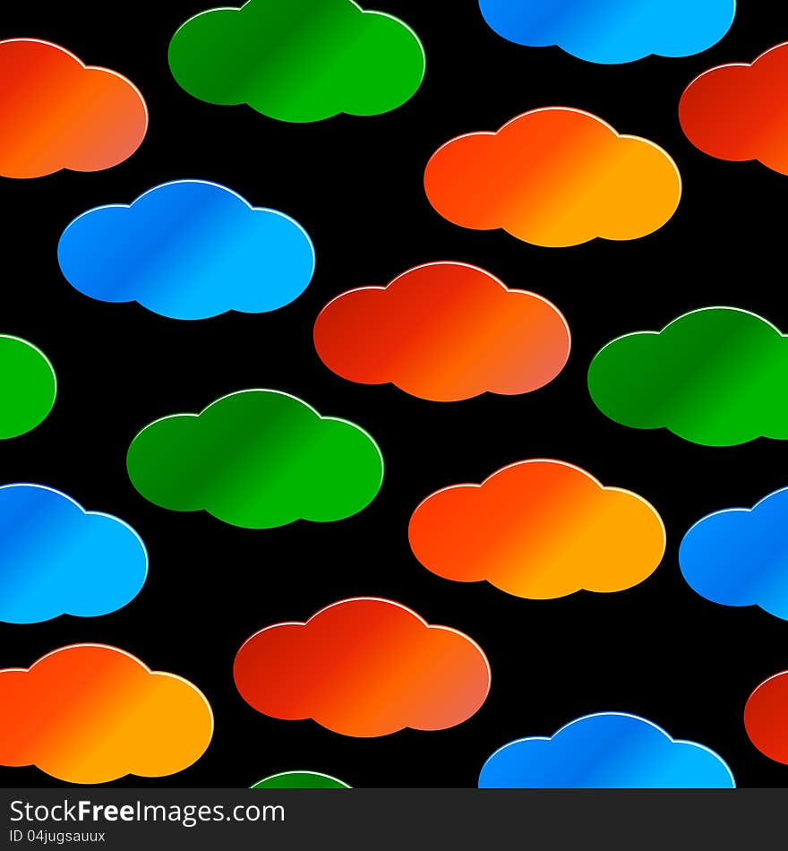 Abstract seamless structure from clouds on a black background. Abstract seamless structure from clouds on a black background