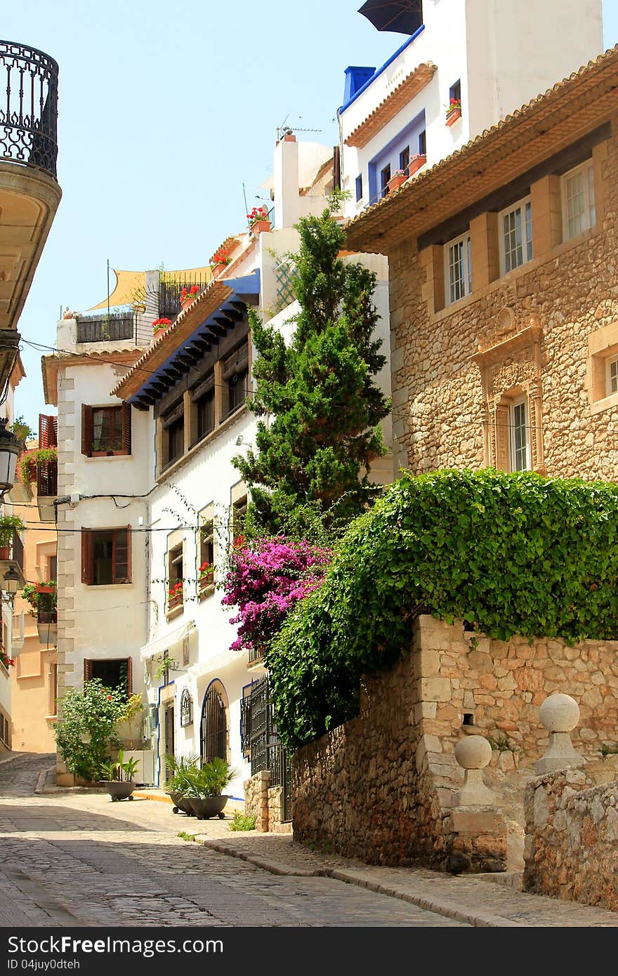 Medieval Spanish town of Sitges, outside of Barcelona. Medieval Spanish town of Sitges, outside of Barcelona