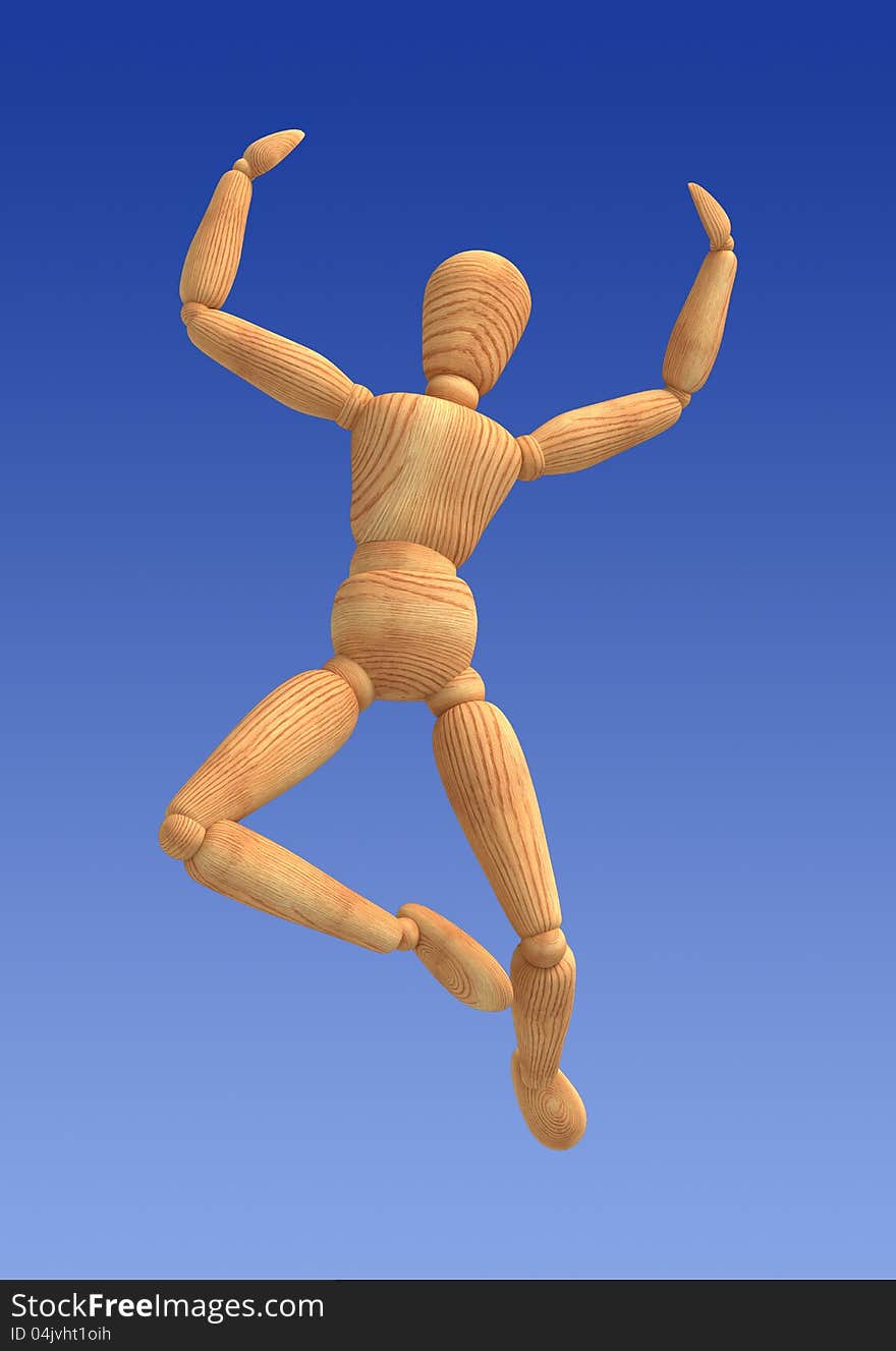 Joyful dummy (computer generated image)