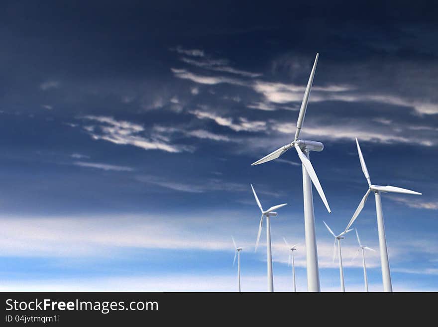 Wind turbine in the sky