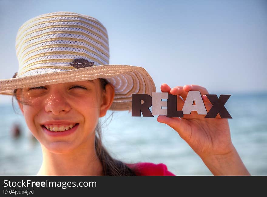 Teen Girl At A Beach