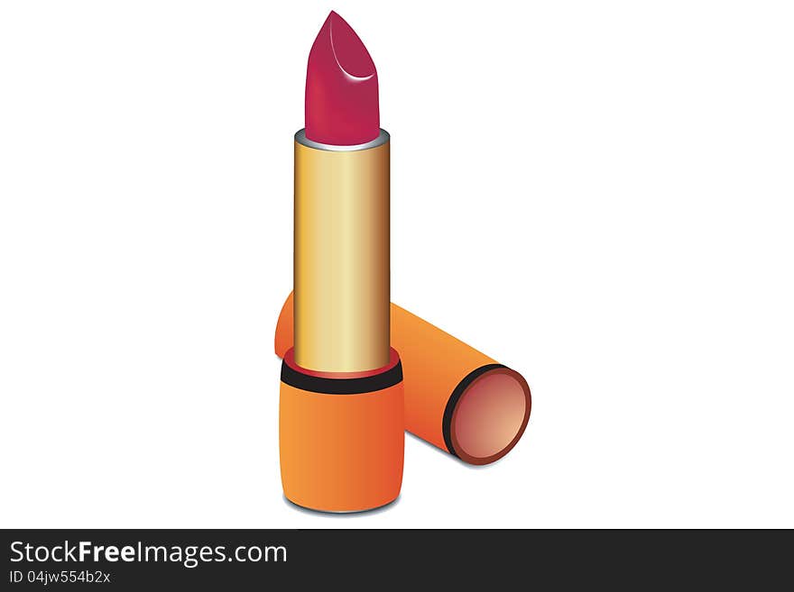 Isolated lipstick over a white background. Isolated lipstick over a white background