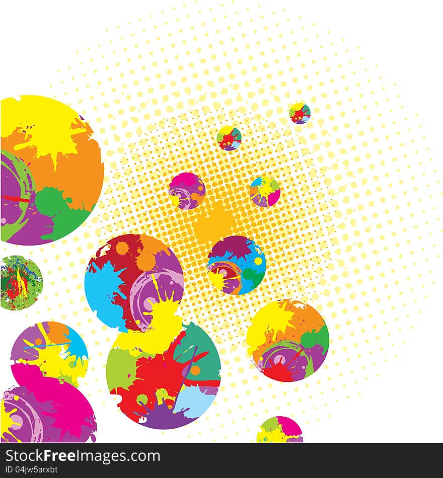 Abstract background with colorful paint balls. Abstract background with colorful paint balls