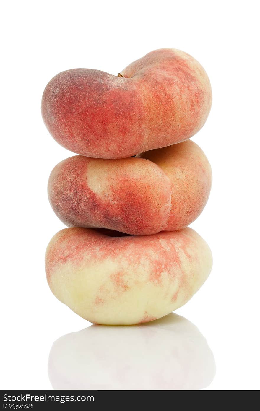 Saturn peaches  on white background