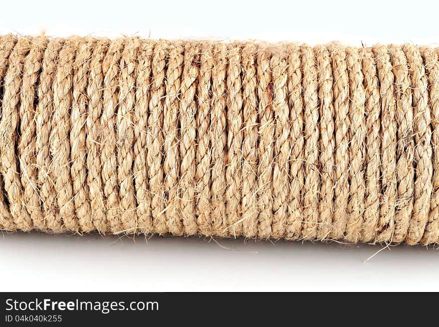 Rough rope photographed close up to show what it's made