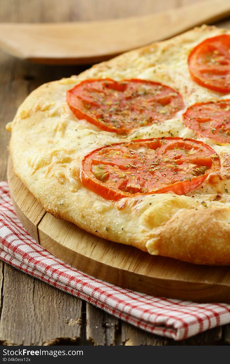 Homemade  Margarita pizza with tomatoes