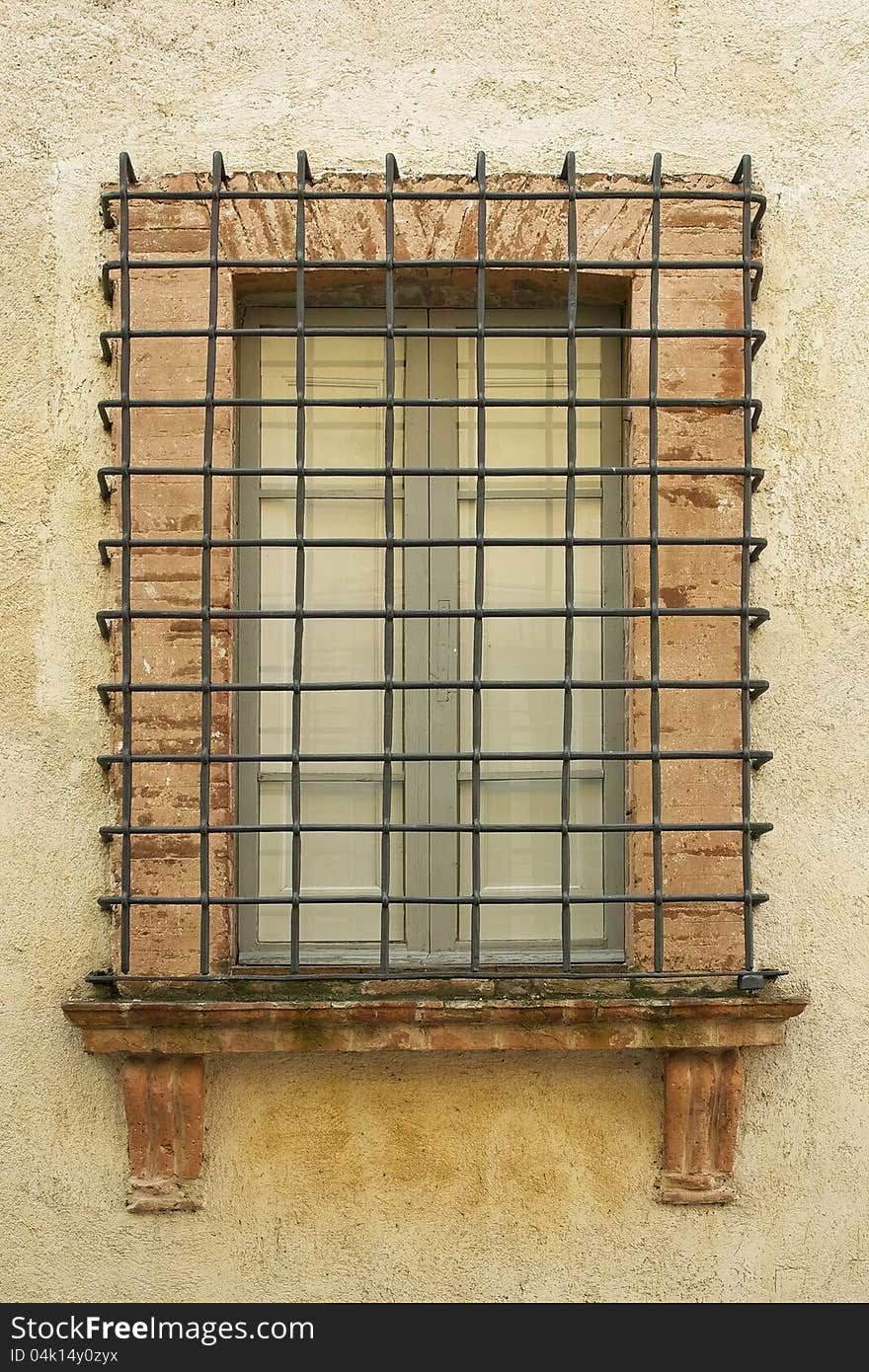 Window protected by a railing