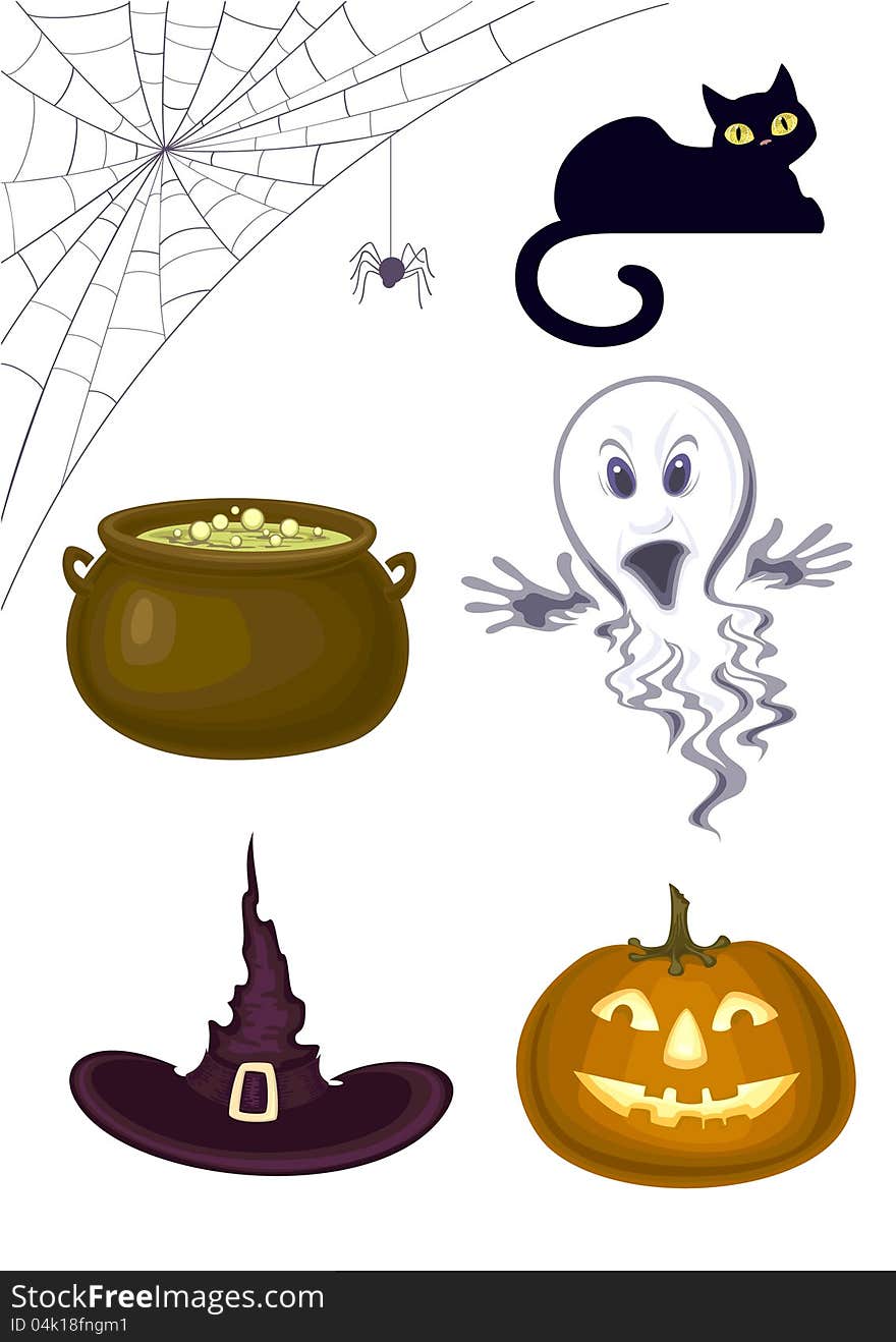 Halloween clip-arts , set of  icons. Halloween clip-arts , set of  icons