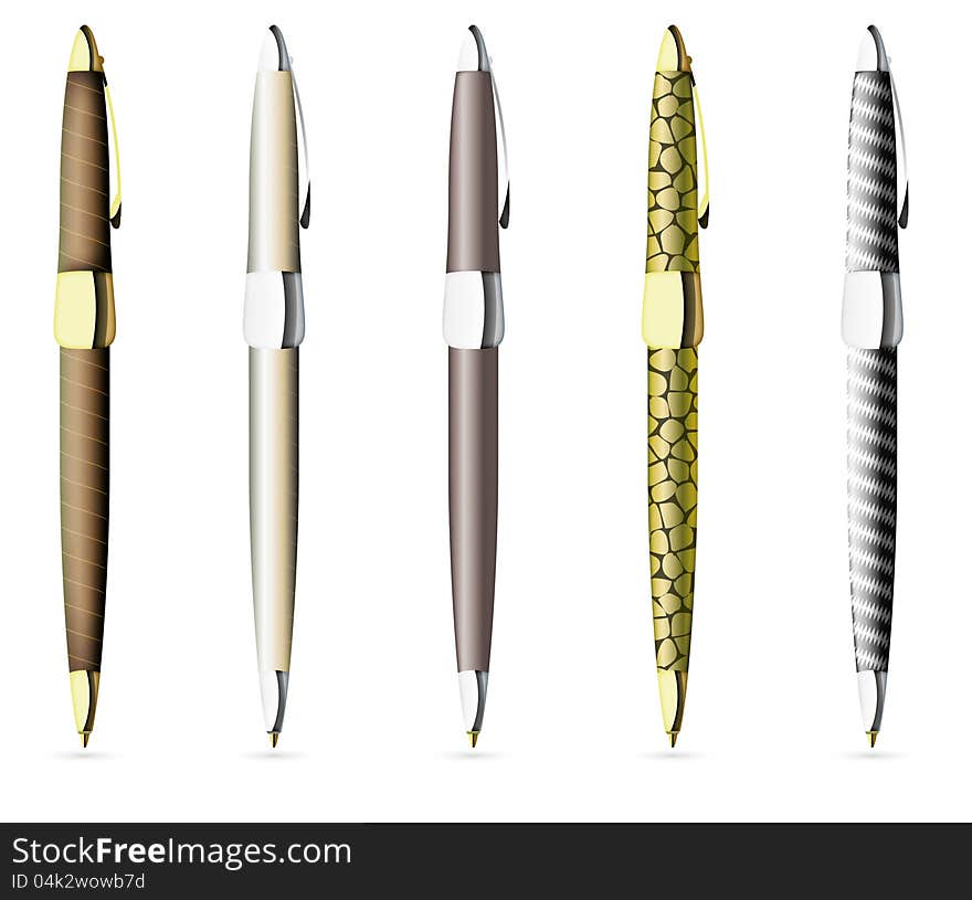 Pen vector on white background several options