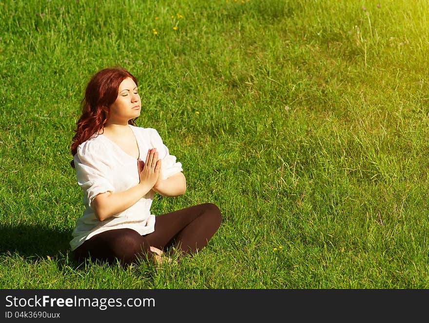 Yoga Practice  In The Outdoors