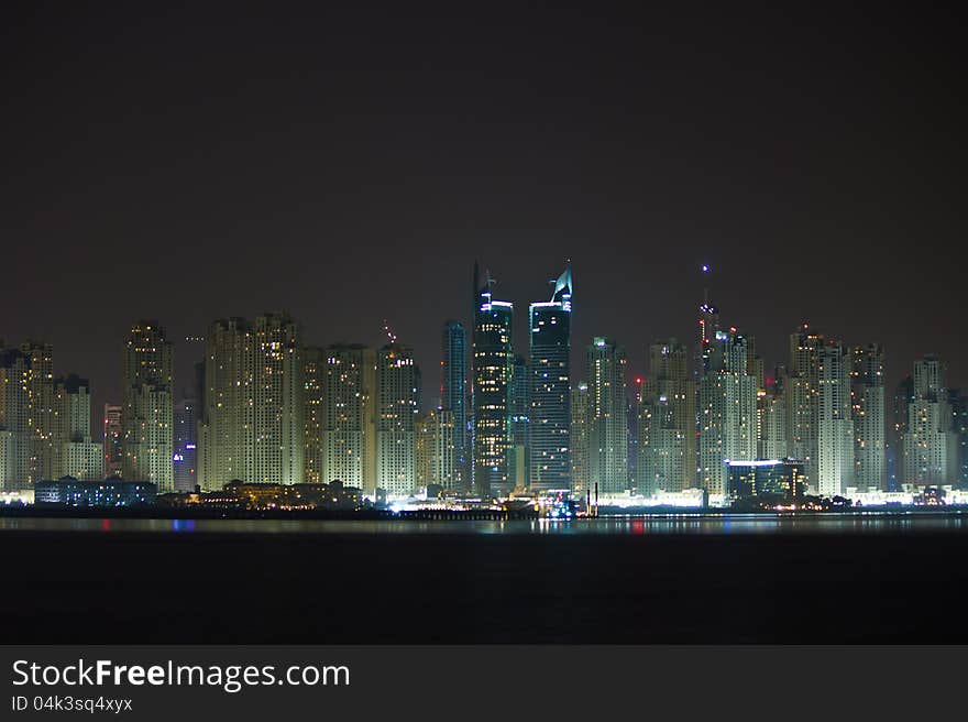 View of Dubai Marina at night