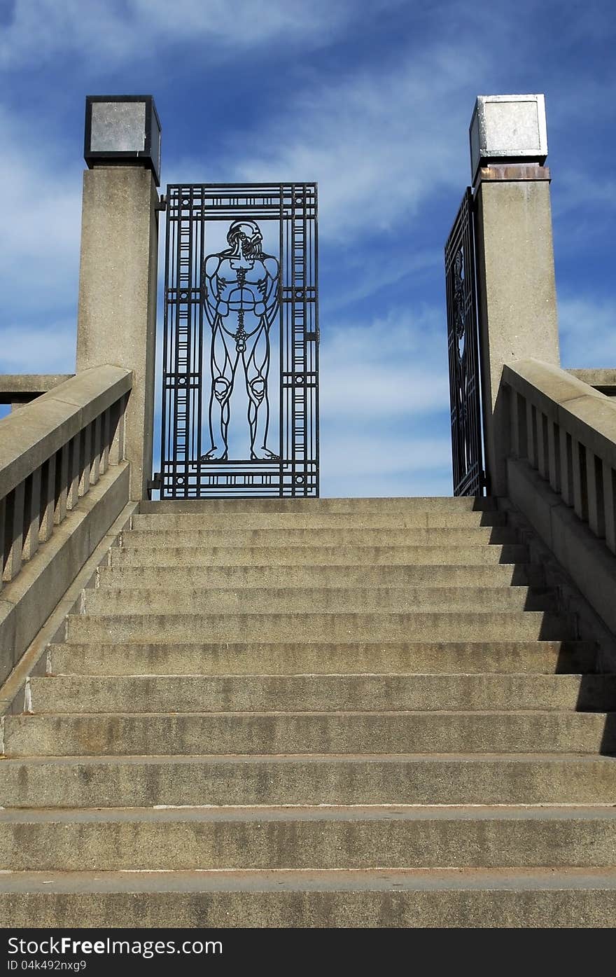 Entrance an iron gate to vigeland park in Oslo