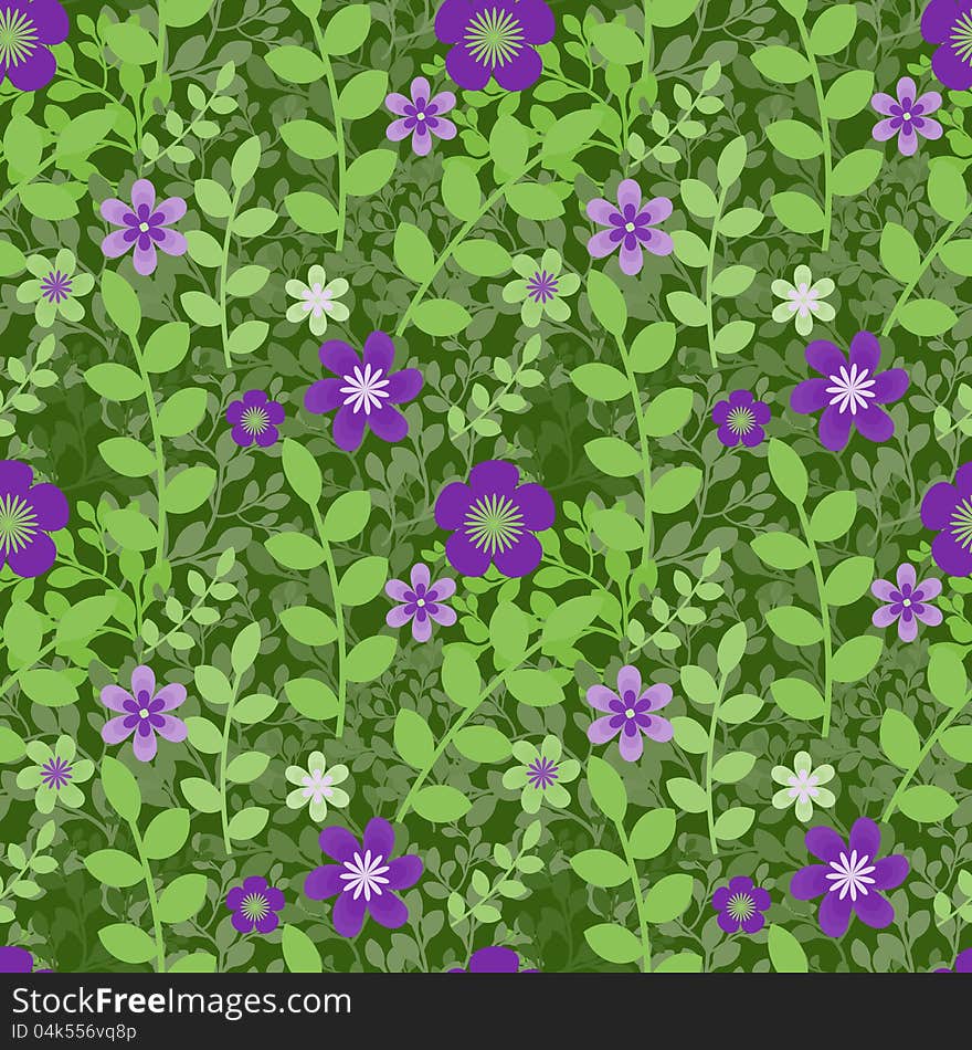 Floral background with violet flowers