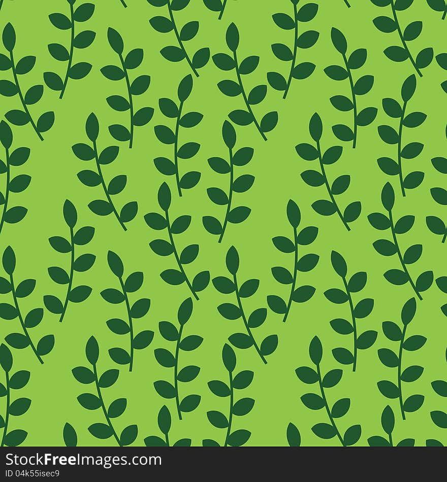 Seamless foliage on green background. Seamless foliage on green background