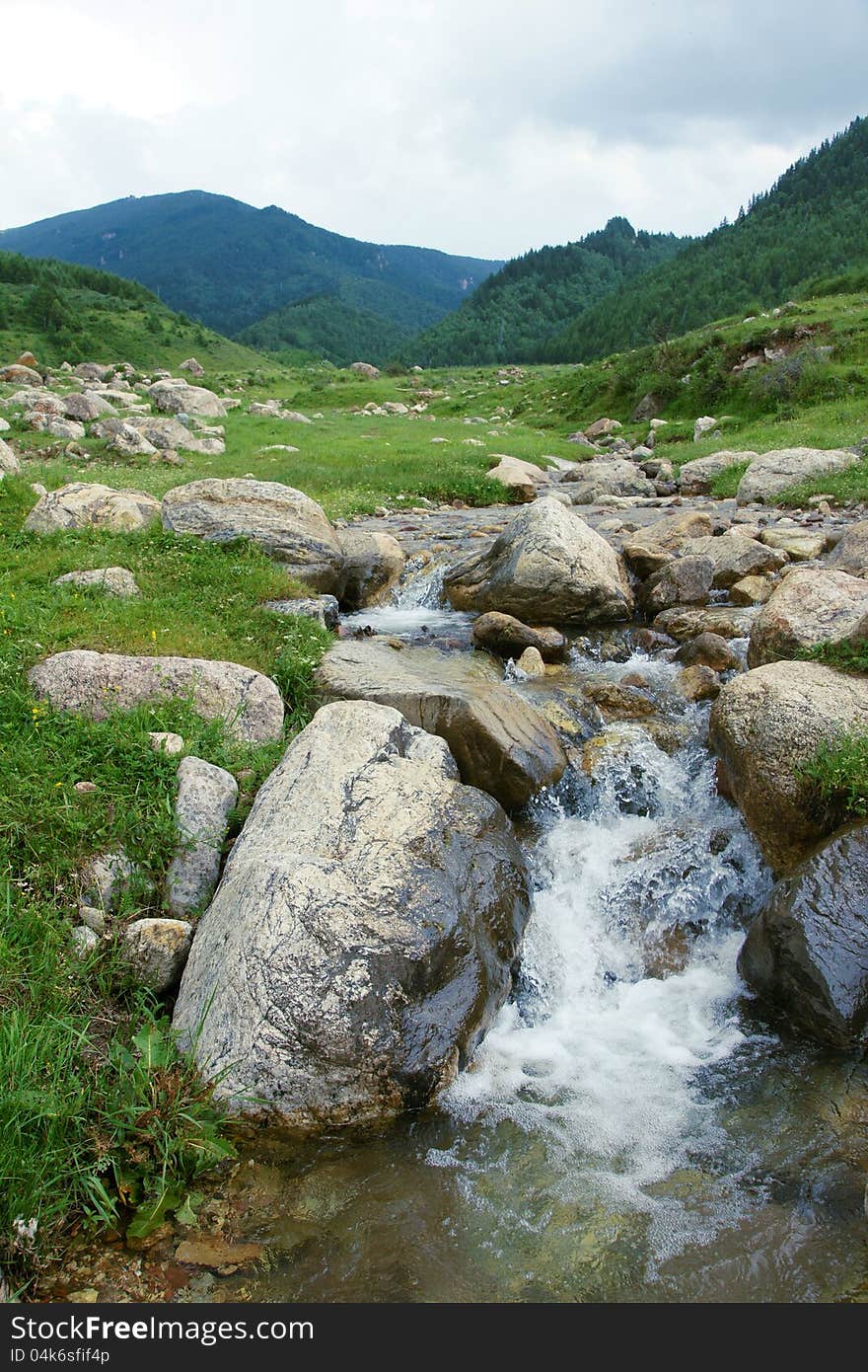 The scenery of mountain stream