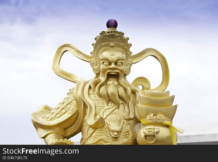 Golden Chinese god of mercy