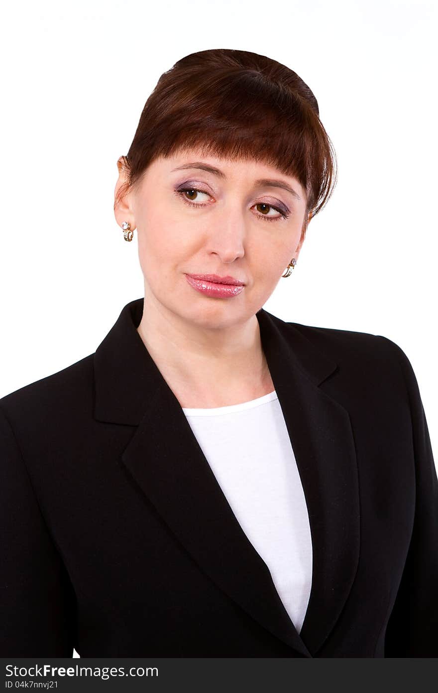 Business Woman Over White Background