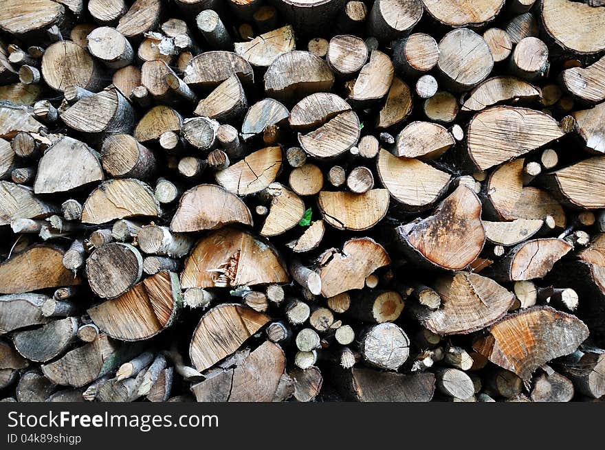 Stacked logs