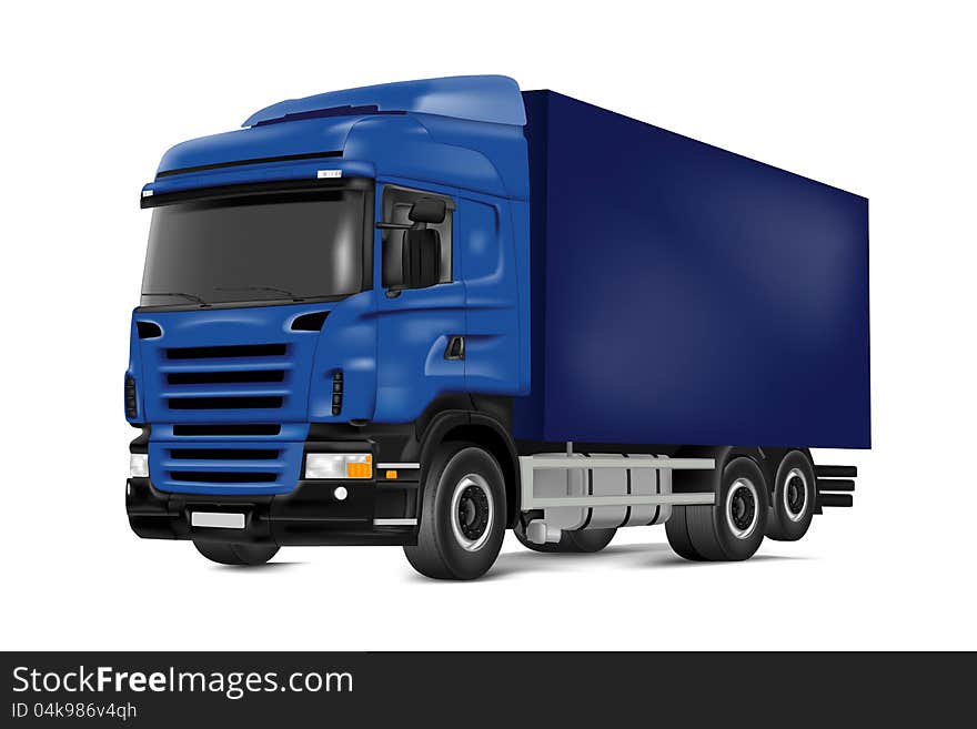 Detailed image of the truck on a white background. Detailed image of the truck on a white background