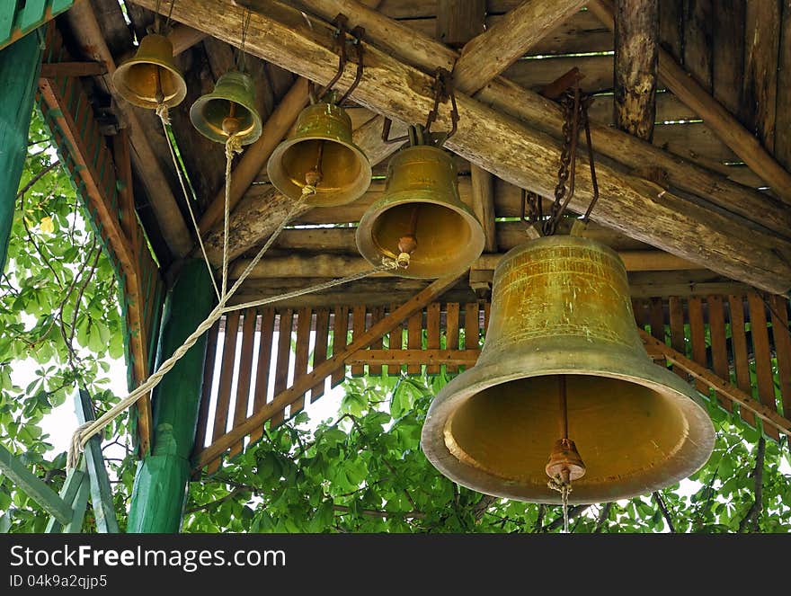 Church bells of the rural temple