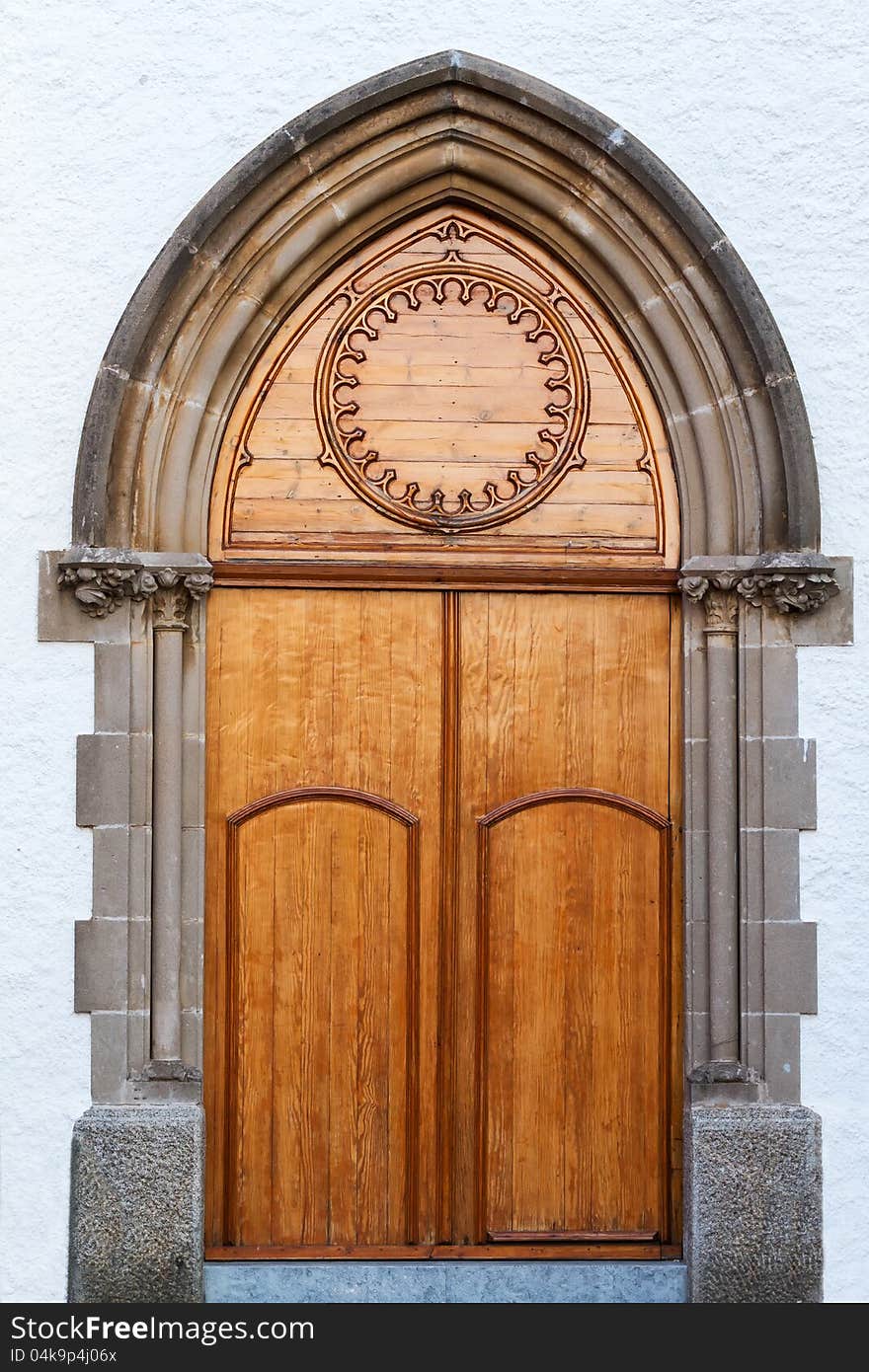 Beautiful old church door in Barcelona