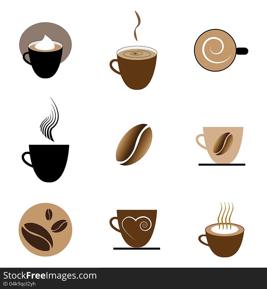 Set of coffee symbols/icons design. Set of coffee symbols/icons design