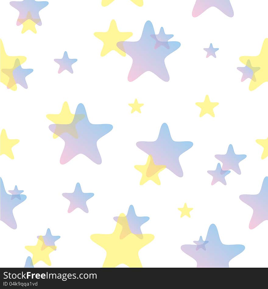 Seamless pattern with bright stars on white background. Seamless pattern with bright stars on white background