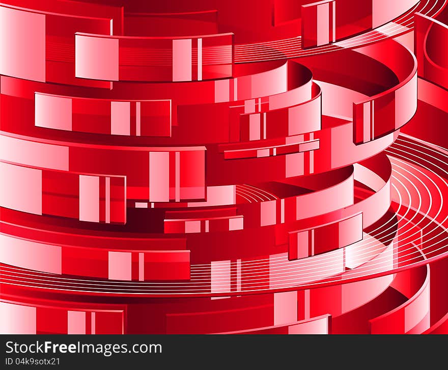 Vector illustration of abstract background â€” red glass rings.