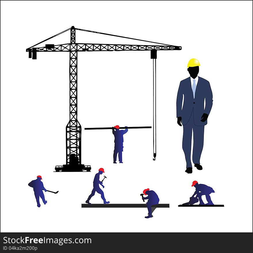 Construction site color  illustration