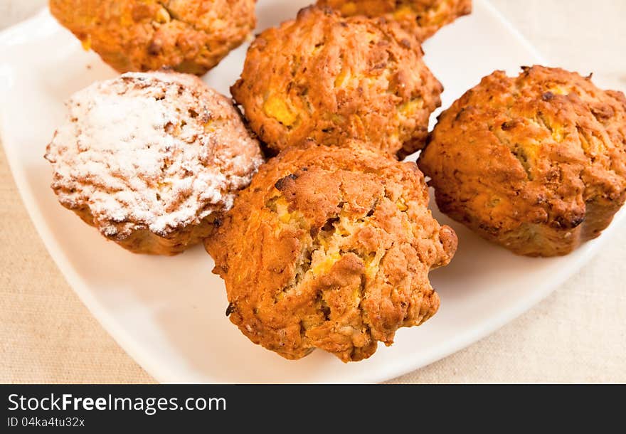 Pumpkin muffins on a plate