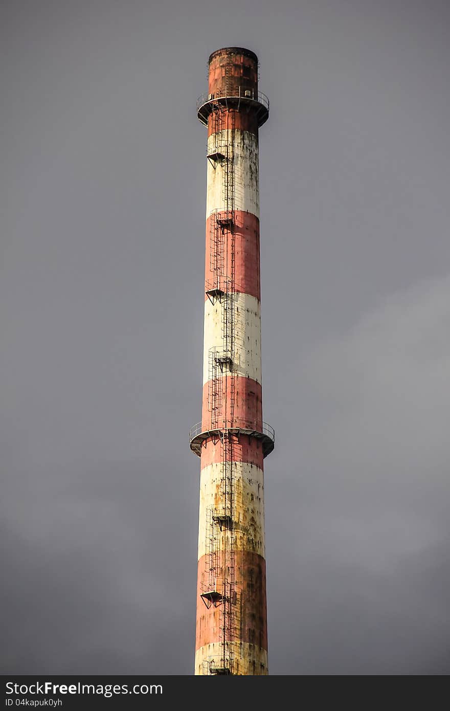 Detail. Poolbeg old power plant chimney. Dublin.Ireland