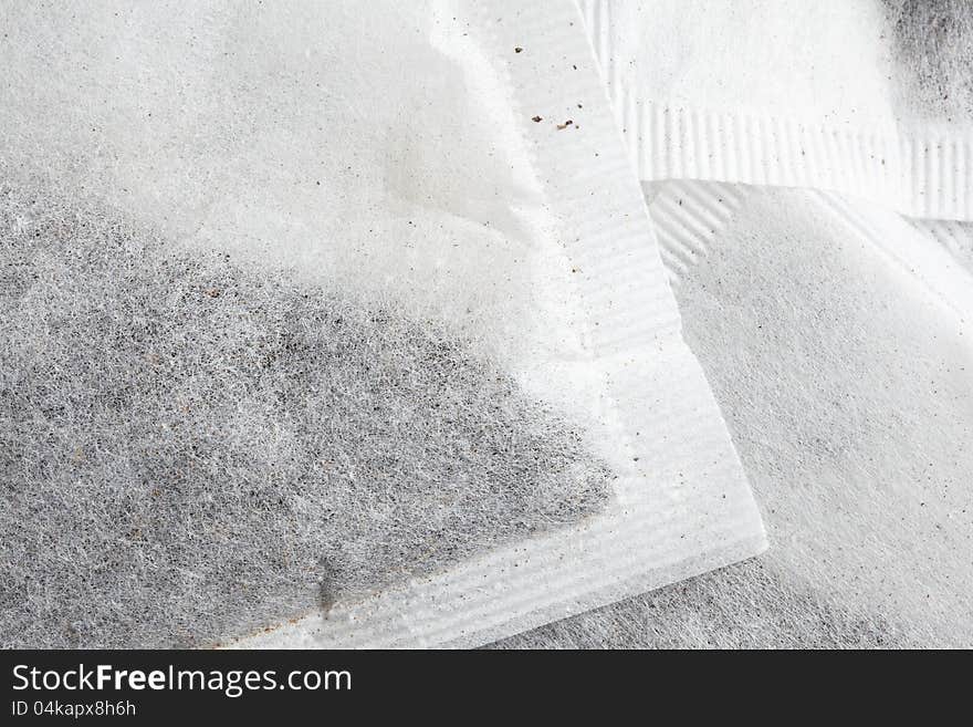 Tea bags close up on table