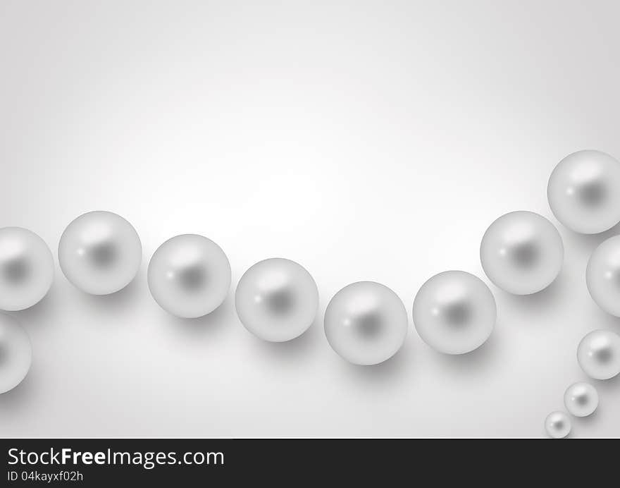 Pearls on a white background